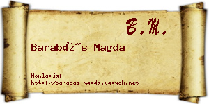 Barabás Magda névjegykártya